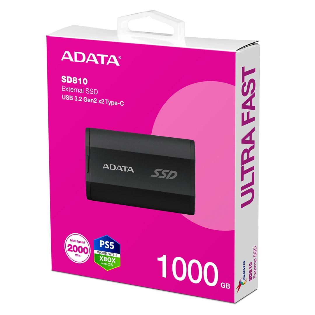 Disk i jashtëm SSD ADATA SD810, 1TB, USB 3.2 Gen 2x2, i zi