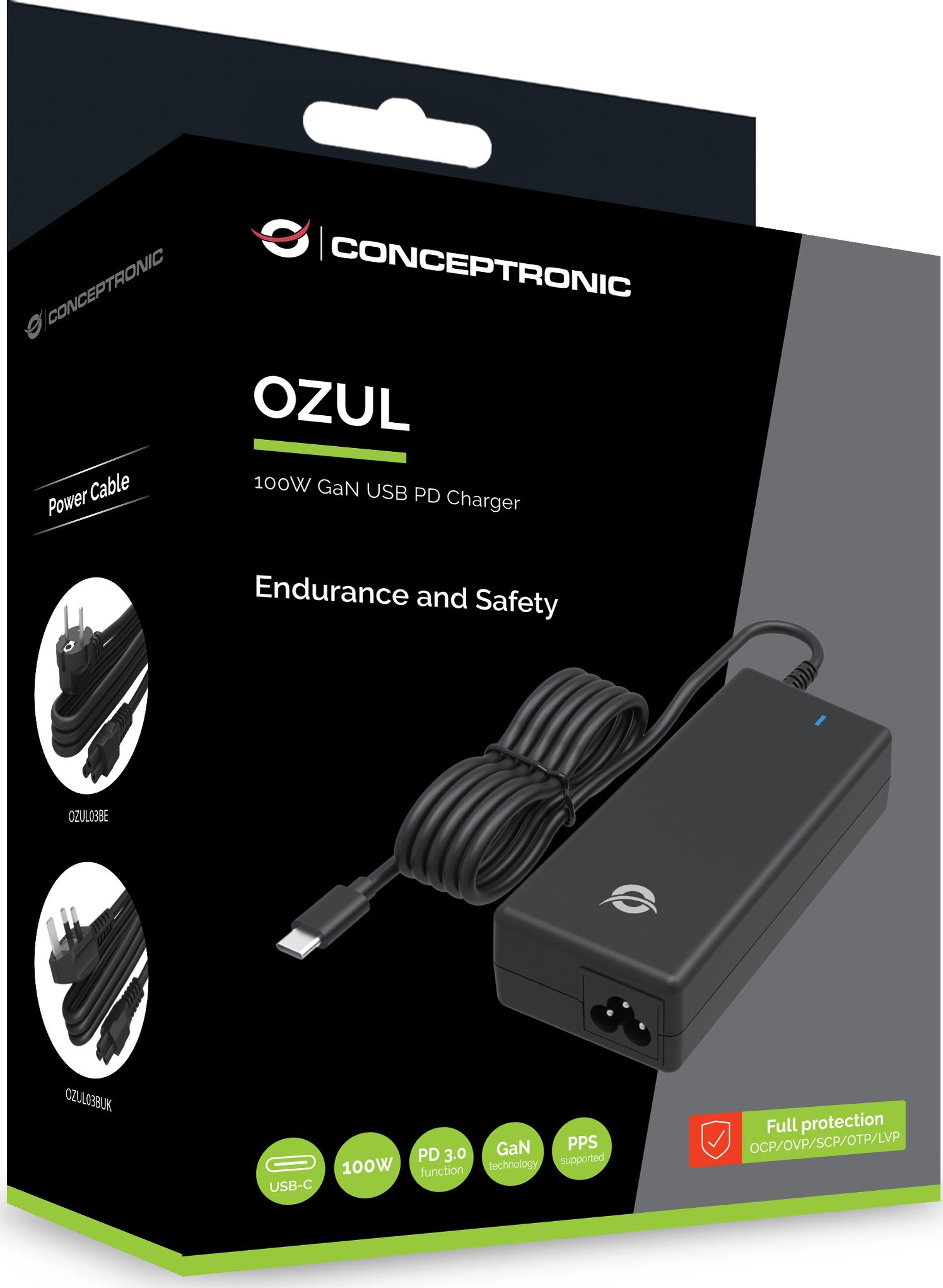 Karikues desktop LevelOne Conceptronic OZUL03BUK, 100W GaN, USB PD, me prizë UK