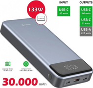 Power bank Swissten 133W, 30000 mAh, 3 porta USB, gri