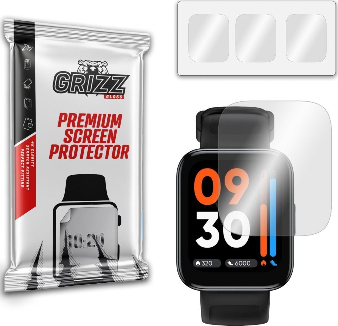 Mbrojtëse ekrani GrizzGlass Realme Watch 3, film hidrogel, transparente