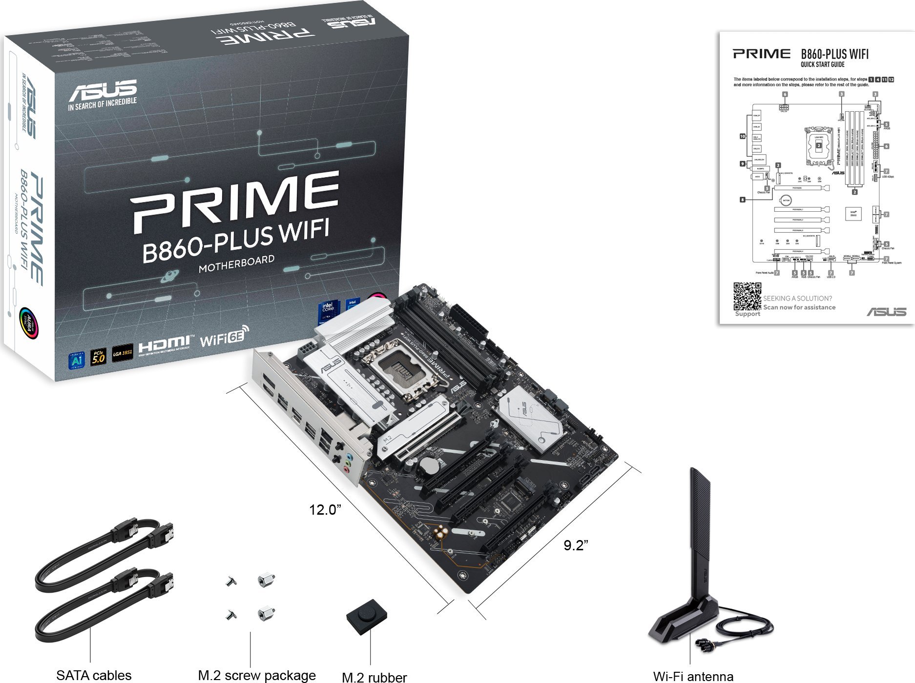 Motherboard ASUS PRIME B860 PLUS WIFI, Intel B860, LGA 1851, ATX
