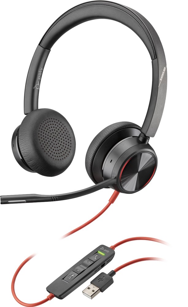 Kufje Plantronics Poly Blackwire 8225, të zeza