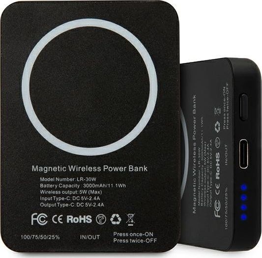 Karikues portativ Karl Lagerfeld MagSafe, 3000mAh, 5W, i zi