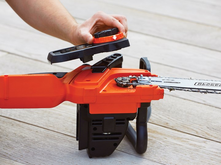 Sharrë zinxhiri pa kabllo Black&Decker GKC1825L20, 18V, shufër 25cm, portokalli