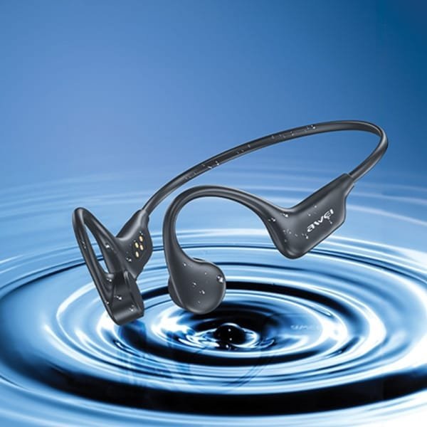 Kufje sportive Awei A899, bone conduction, Bluetooth, 32GB, IPX8, të zeza