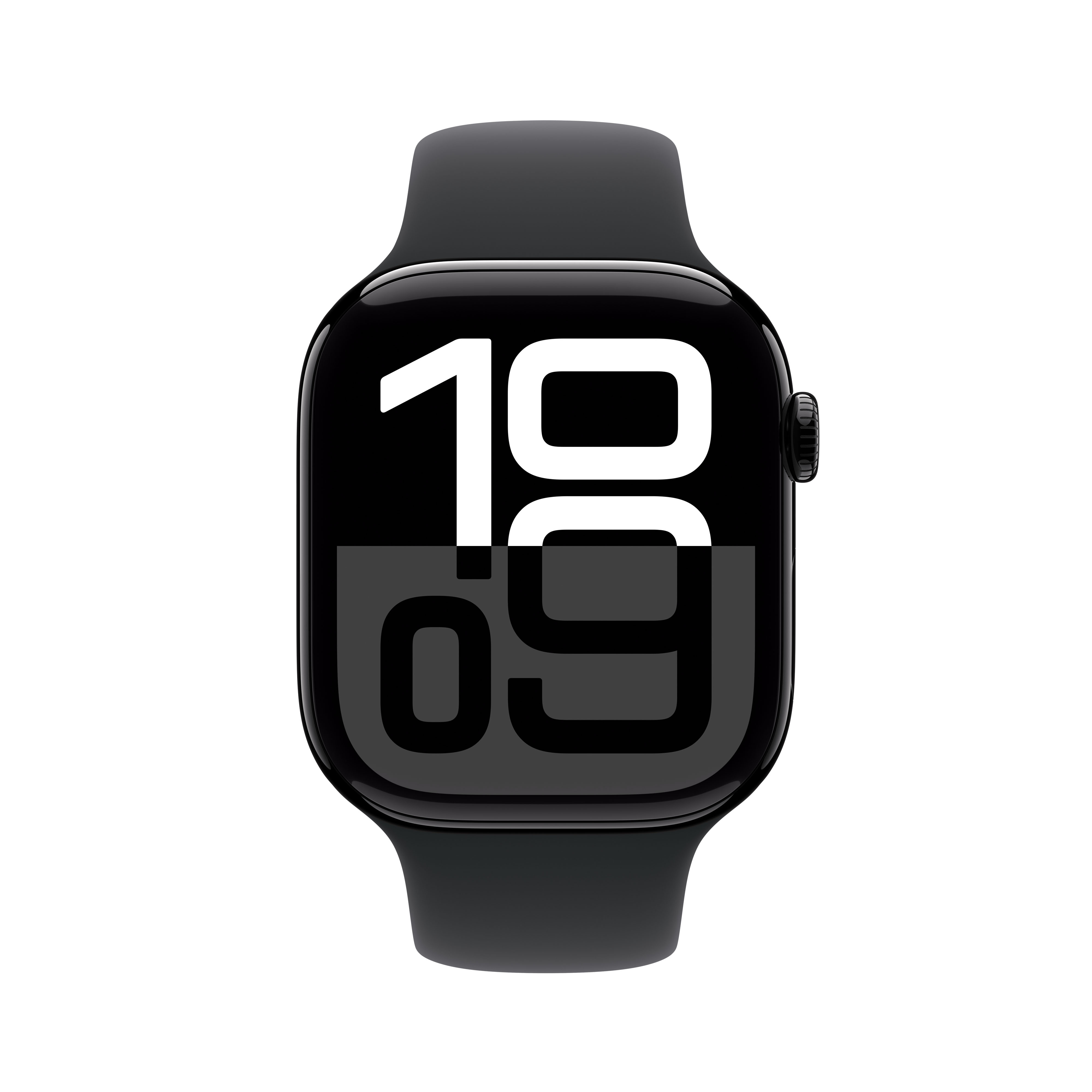 Apple Watch Series 10 GPS, 46mm, Jet Black Aluminum Case with Black Sport Band, M/L