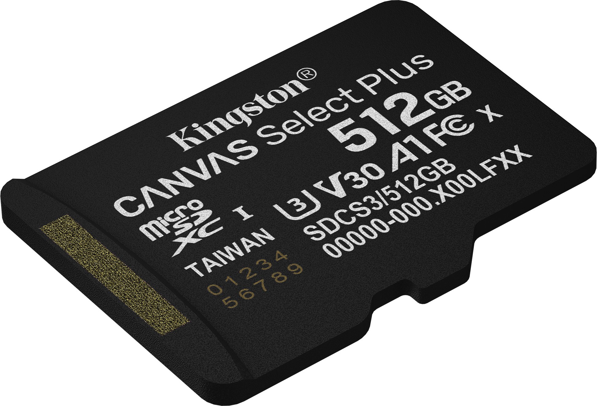 Kartë memorie Kingston Canvas Select Plus Gen3, 512GB, MicroSDXC A1 150MB/s, me adapter