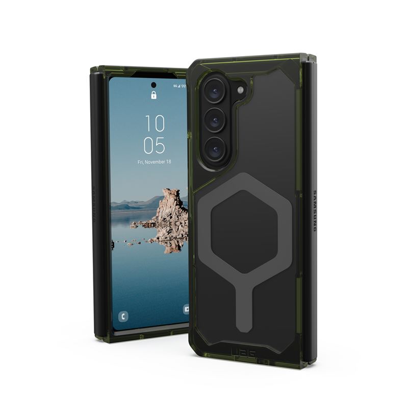 Mbulesë UAG Plyo Pro për Samsung Galaxy Z Fold 5, transparente anti-verdhosje, me magnet, jeshile gri hapësinore