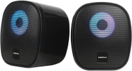 Altoparlantë OMEGA Stereo 2.0, 6W RMS, RGB, të zinj