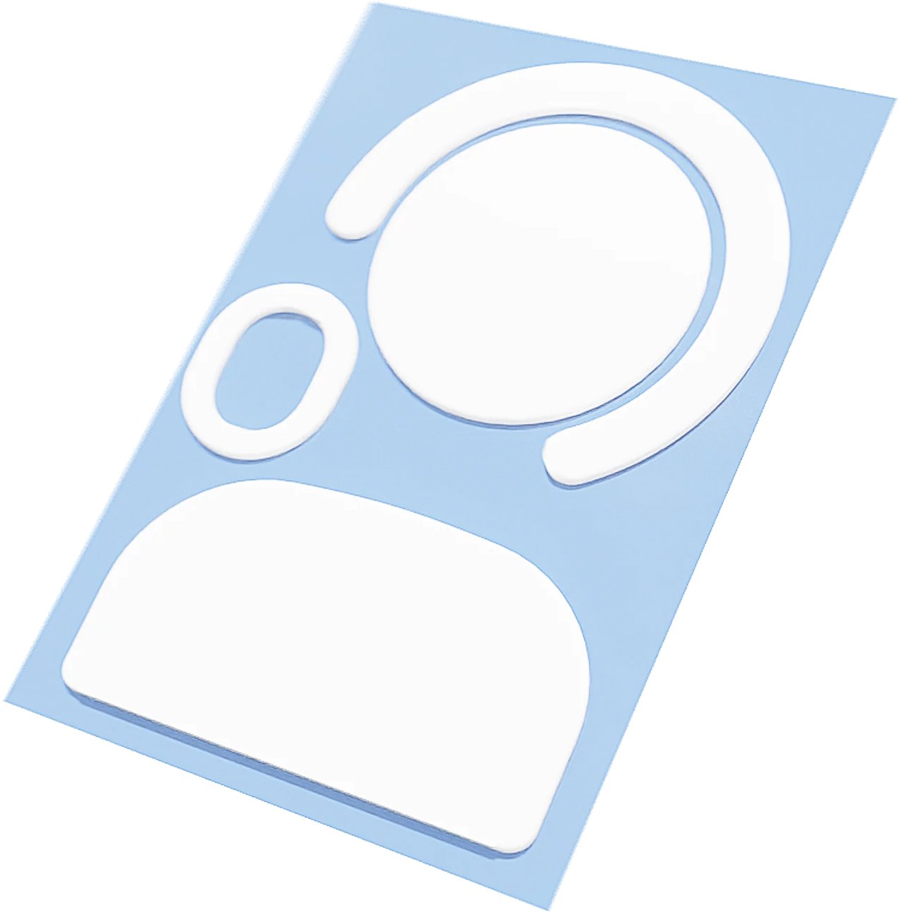 Këmbëza maus Threepointzero Glacier, për Logitech G Pro X Superlight, PTFE, të bardha