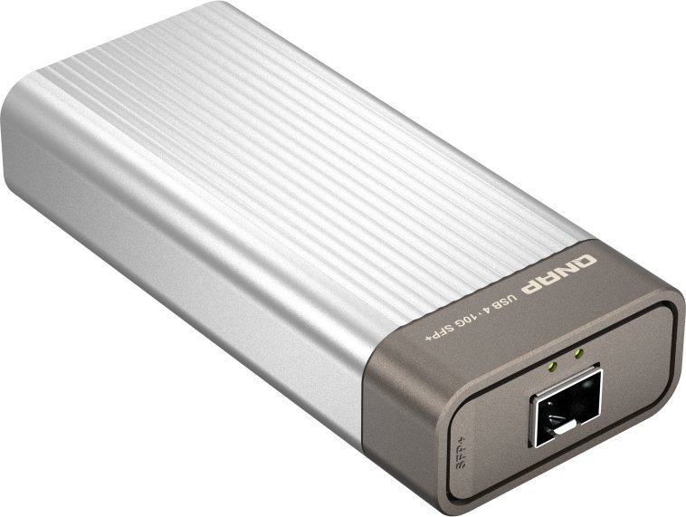 Мрежен адаптер QNAP USB 4 Тип C во 10GbE SFP Plus, 10000 Mbit/s, сив