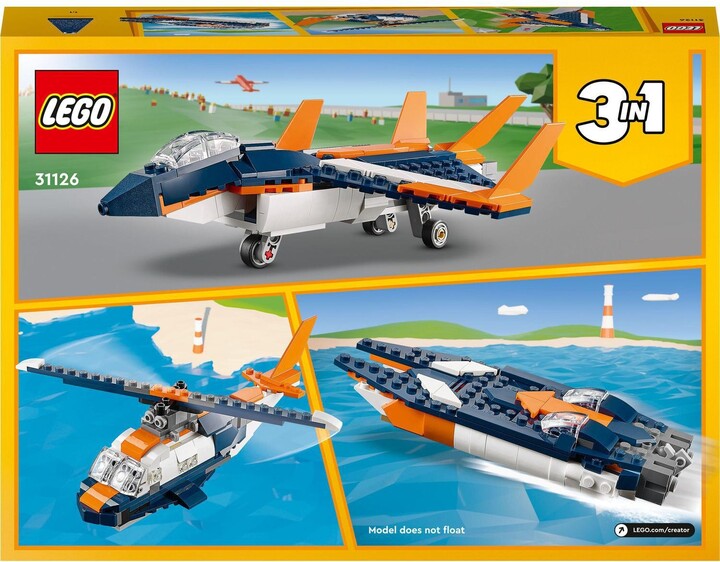 Set LEGO® Creator 3in1 31126 Supersonic jet, 215 pjesë