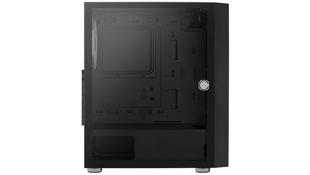Kuti kompjuteri Aerocool Graphite FRGB, mid tower, panel xhami i temperuar, e zezë