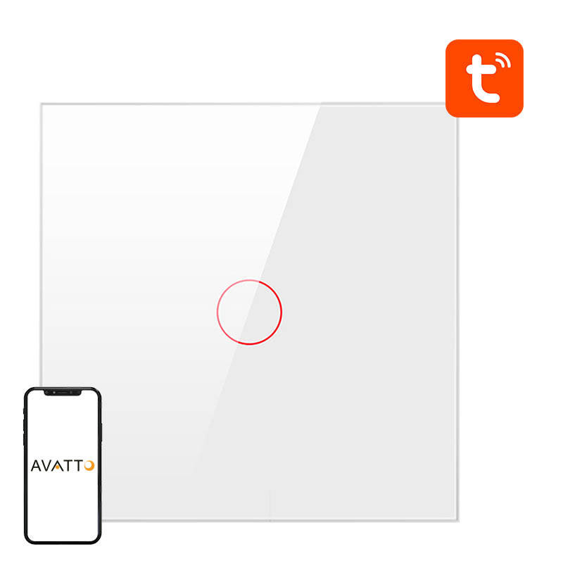 Çelës inteligjent dritash Avatto ZigBee, 1 kanal, 10A, i bardhë