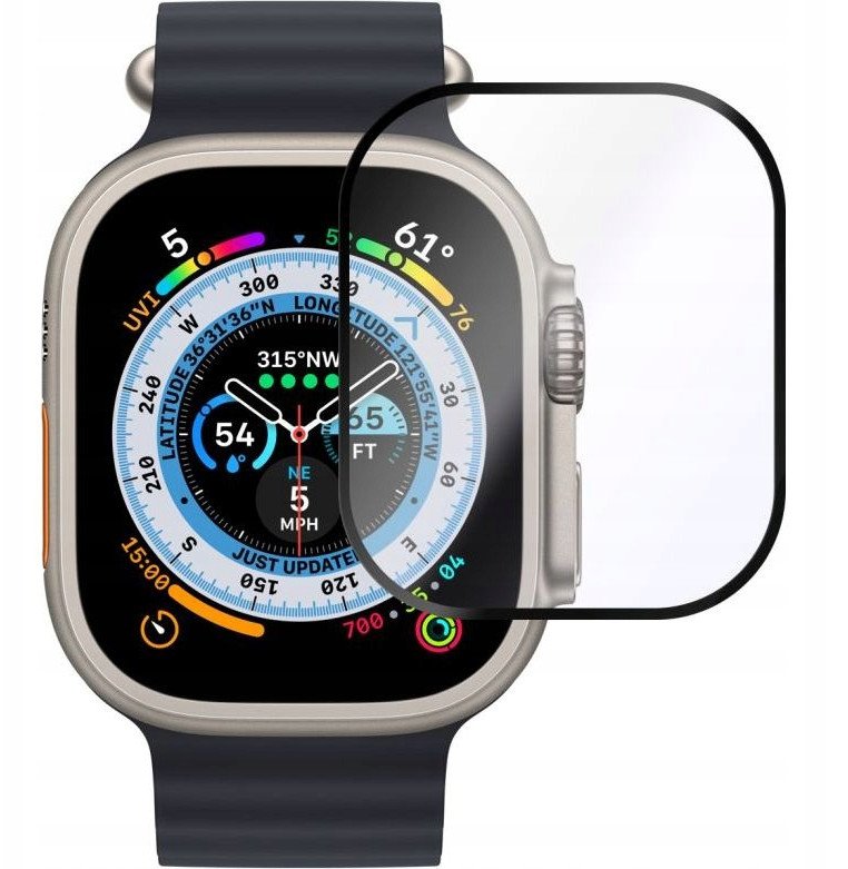 Xham mbrojtës FIXED Armor për Apple Watch Ultra 49mm, me aplikues, i zi