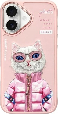 Mbulesë telefoni Nimmy Cool&Cute 2.0 Cat, për iPhone 16 6.1", rozë