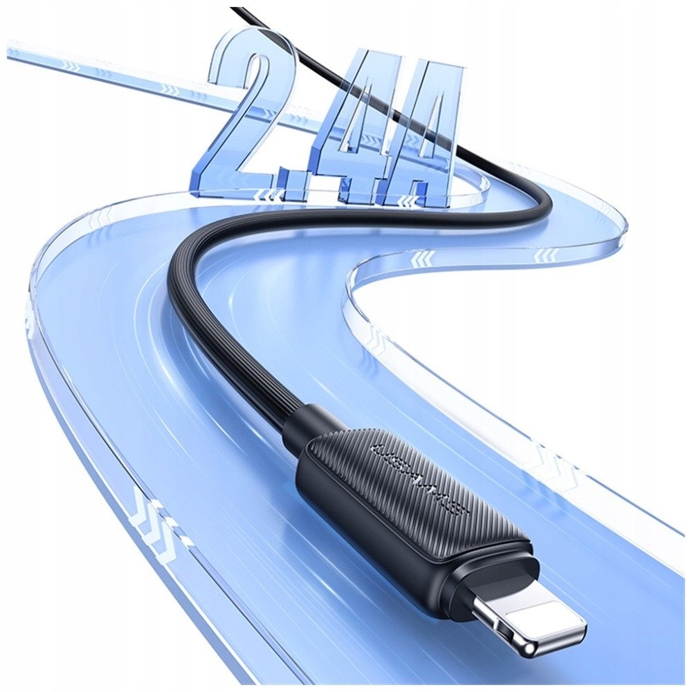 USB кабел Usams KY Series US-SJ694, Lightning во USB A, 2.4A, 2m, бел