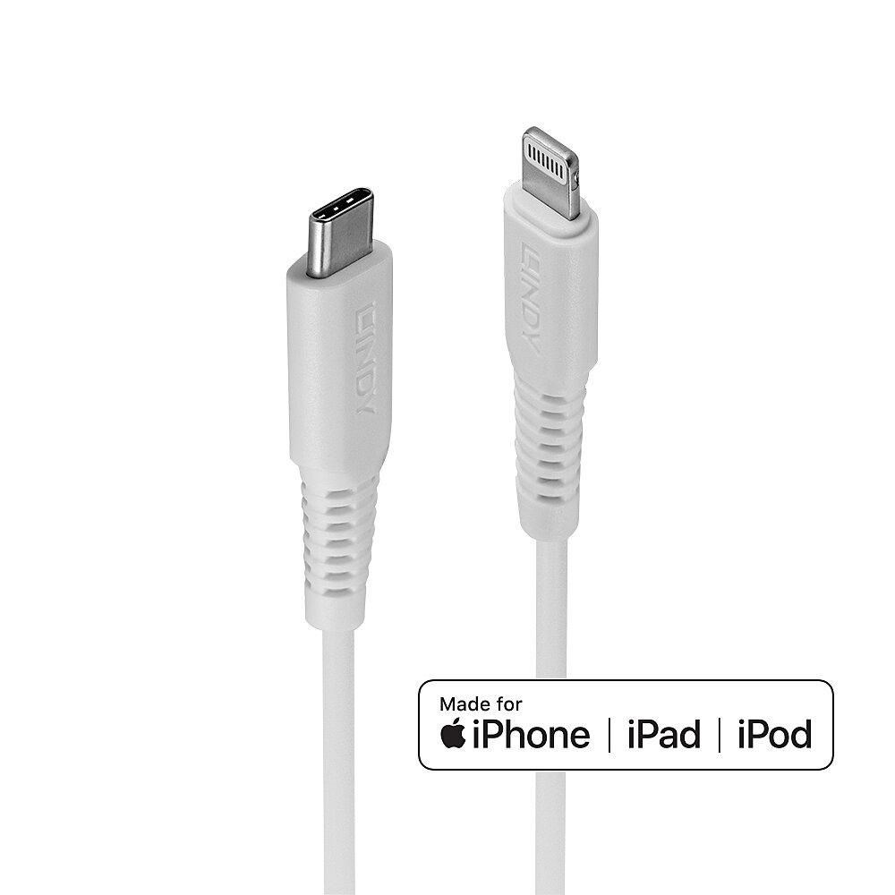 Kabllo USB 2.0 Lindy, Apple Lightning në USB-C, 3 m, e bardhë
