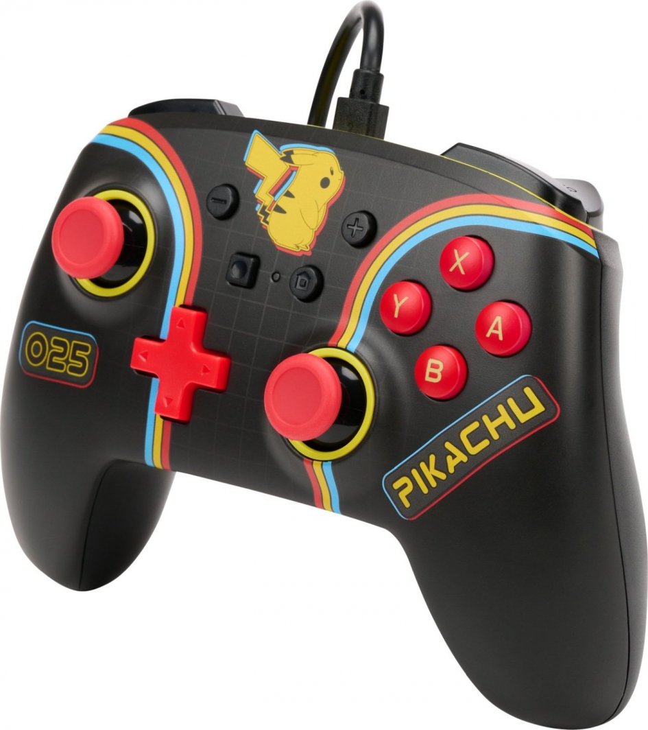 Kontroller PowerA Enhanced Pikachu Arcade, me kabllo, shumëngjyrësh