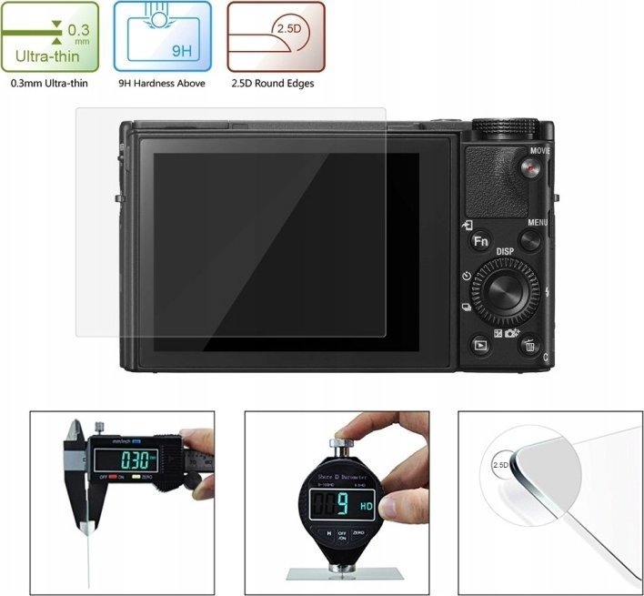 Заштитно стакло Puluz Tempered Glass за Sony Alpha 9 III A9 III, заштитно калено стакло 9H, проѕирно