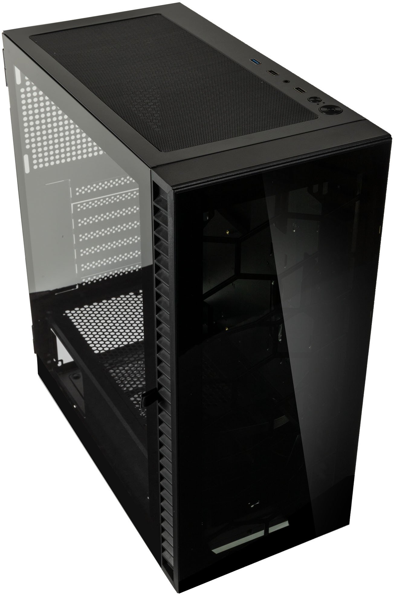 Kuti PC Kolink Observatory HF Glass Core, mid tower, ATX, e zezë pa ventilatorë