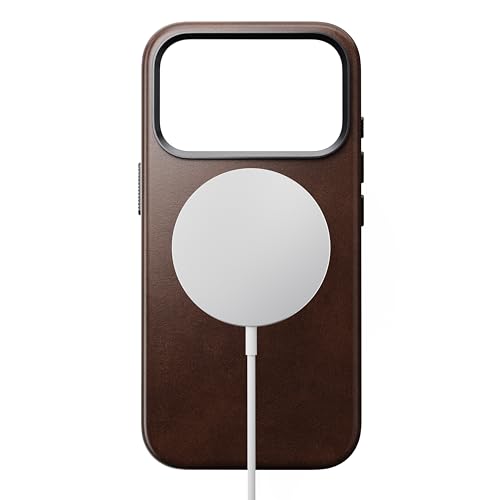 Заштитна кутија NOMAD Traditional Leather, за iPhone 17 Pro, оригинална кожа, MagSafe, кафеава Rustic Brown Horween