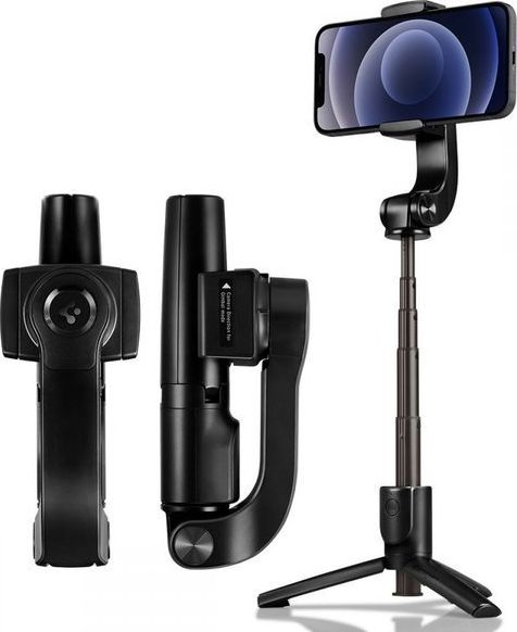 Selfie stick Spigen S610W, Bluetooth, tripod 3 në 1, i zi