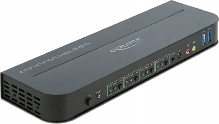 Switch KVM Delock HDMI, 4K 60Hz, USB 3.0, me audio