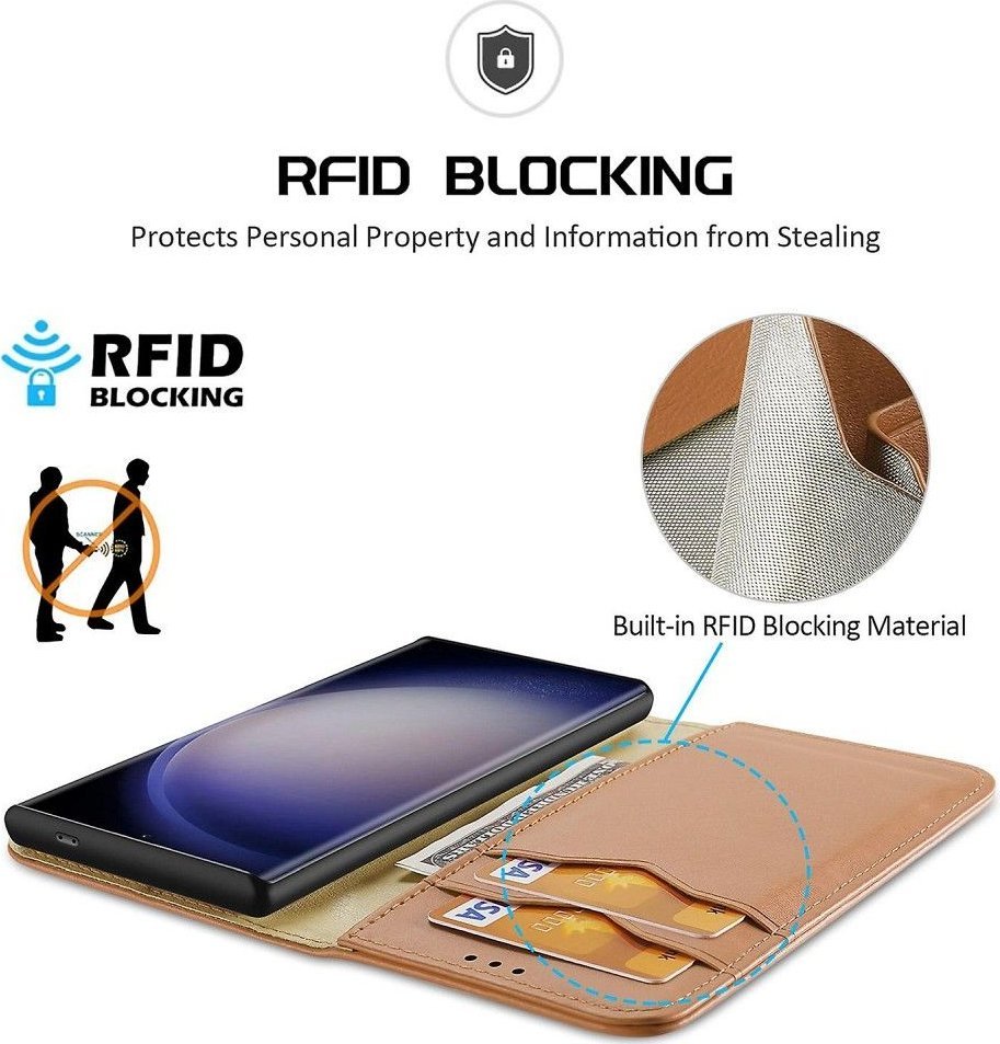 Mbulesë telefoni DUX DUCIS Samsung Galaxy S24 Plus Hivo, me kapak, me xhepa kartash, kafe