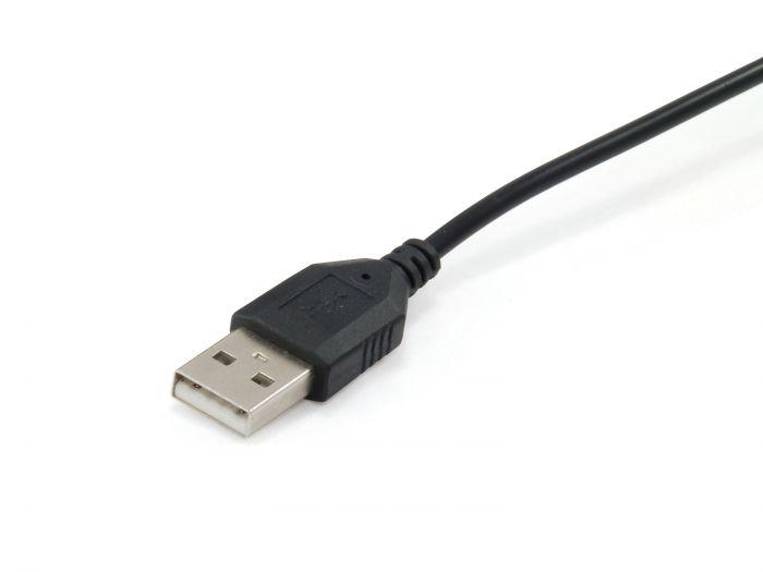 Kufje USB me mikrofon E-Quip 245301, stereo, kabllo 2m, të zeza
