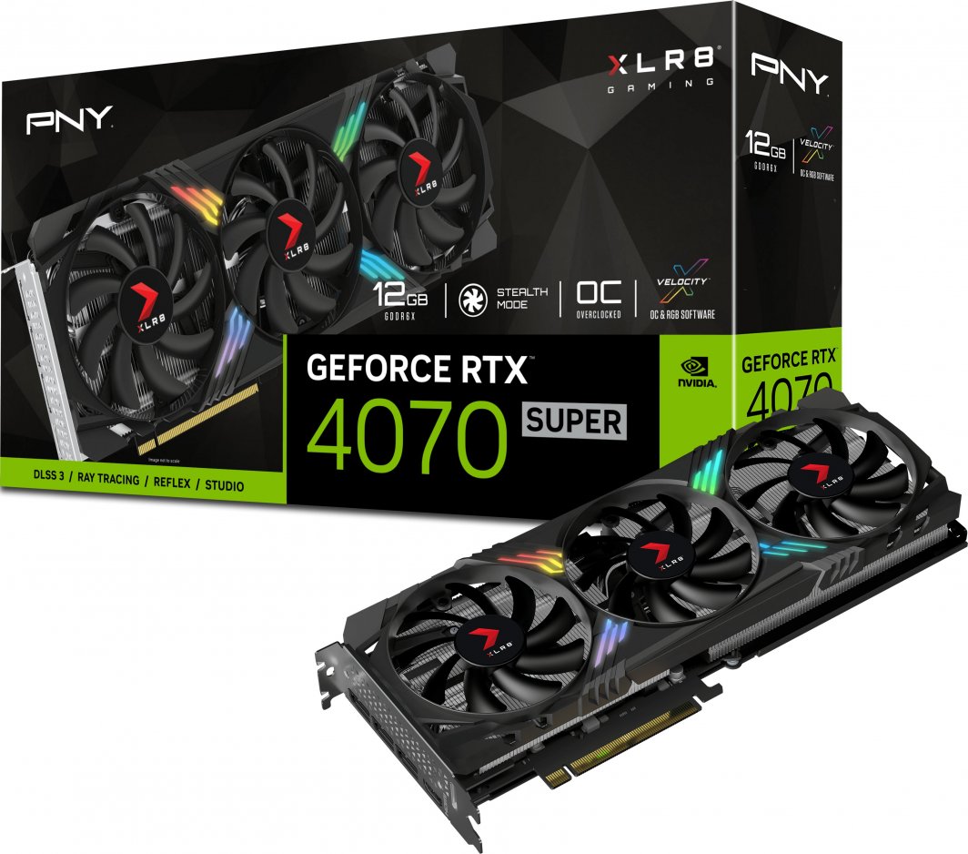 Kartelë grafike PNY GeForce RTX 4070 SUPER XLR8 Gaming Verto Epic-X RGB OC 12GB GDDR6X