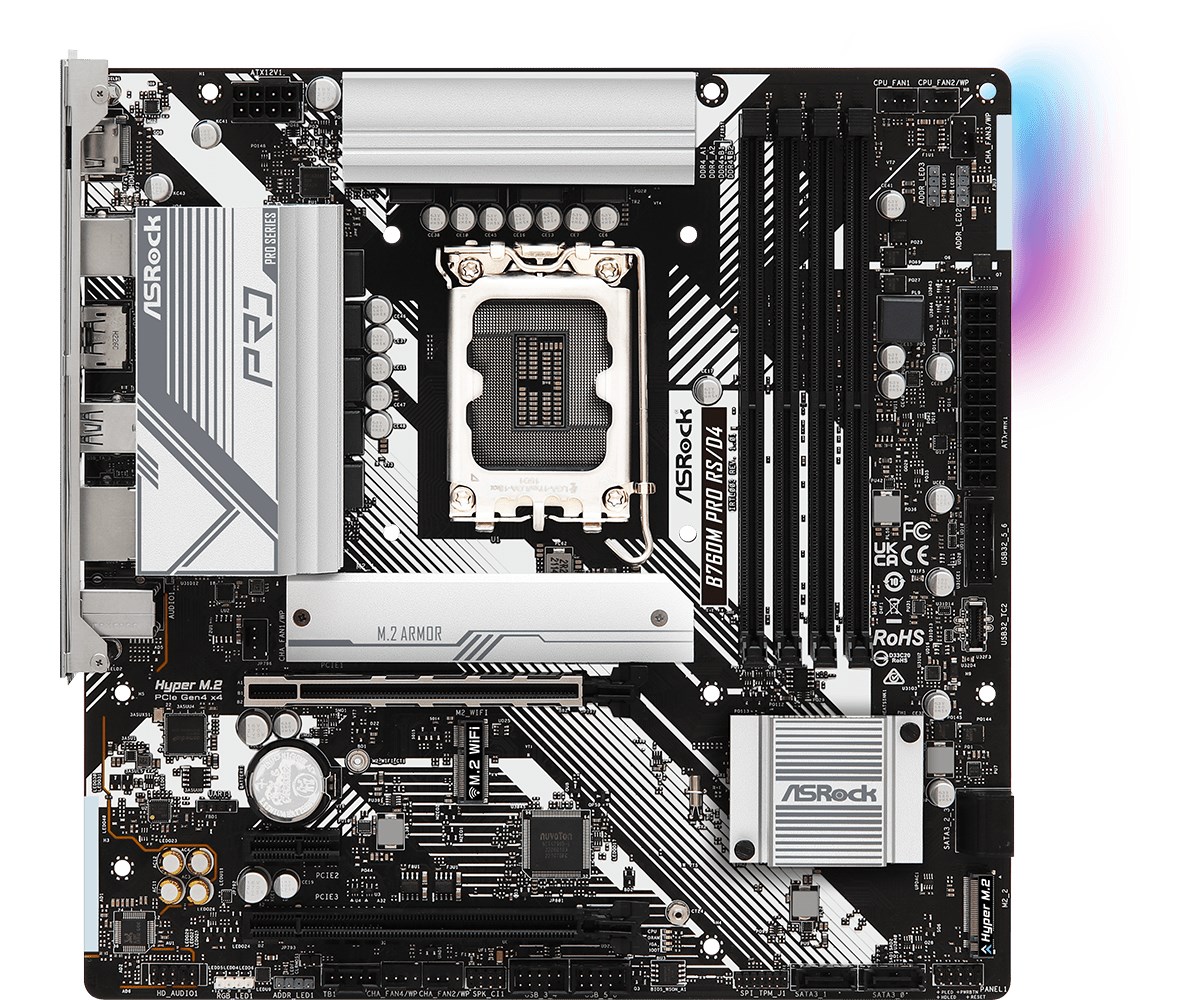 Pllakë amë Asrock B760M PRO RS/D4 Intel B760 LGA 1700 micro ATX