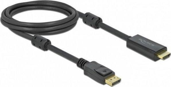 Adapter kabllo DisplayPort në HDMI Delock AV 1.2, 4K 60Hz, 2m, i zi