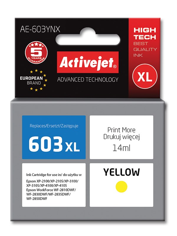 Боја за печатач Activejet AE-603YNX (замена за Epson C13T03A44), 14 ml, жолта