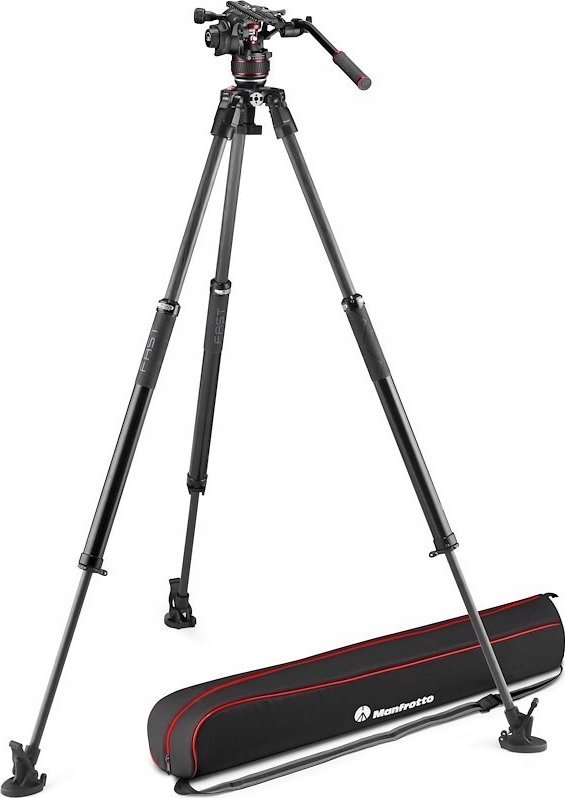 Tripod video Manfrotto Nitrotech 612 me 635 Fast, karbon, i zi