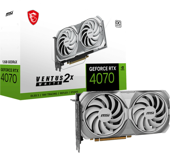 Kartë grafike MSi RTX 4070 VENTUS 2X WHITE 12G OC