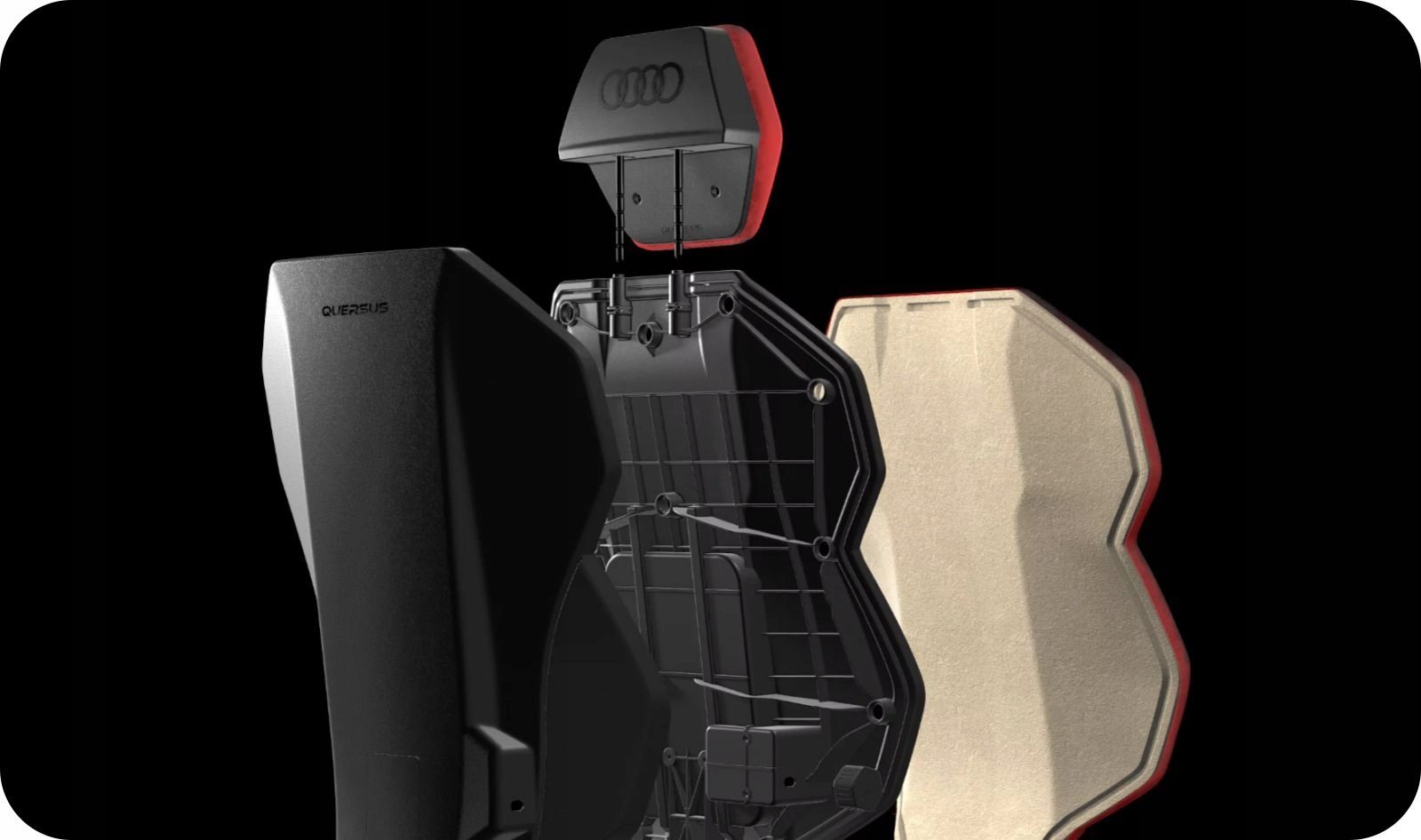 Karrige lojërash QUERSUS ICOS.2 Audi, ergonomike, e zezë