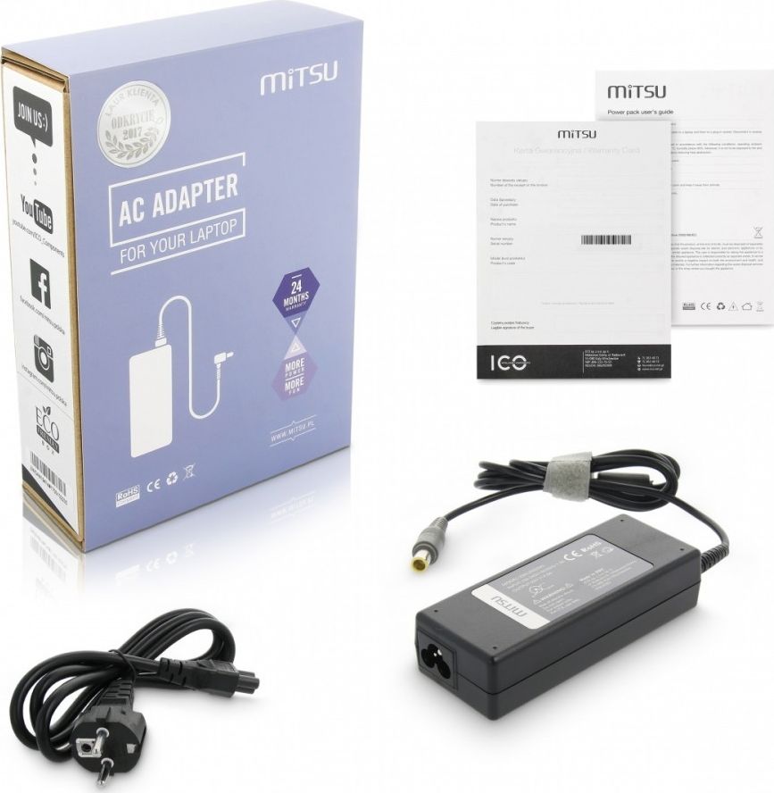 Përshtatës energjie për laptop Mitsu (ZM/LEN2045), 90W, 5.5mm, 4.5A, 20V