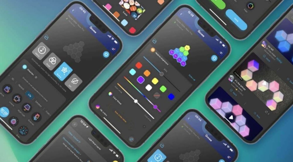 Panele LED inteligjente Govee Glide Hexa Pro, 10 copë, RGBIC, shumëngjyrëshe