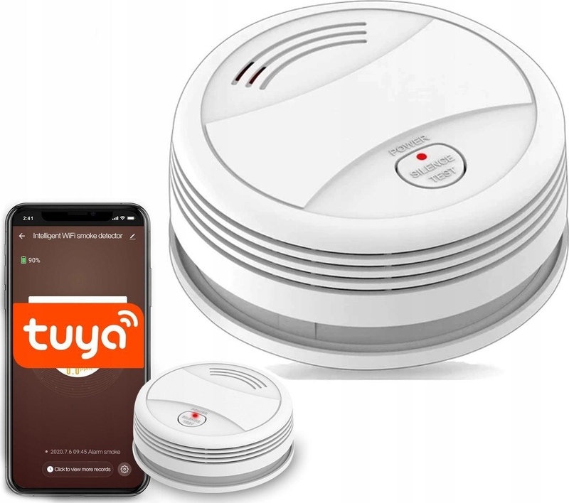 Detektor tymi Tuya WiFi, smart, sirenë 90 dB, i bardhë