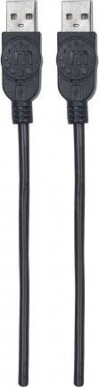 Kabllo USB-A në USB-A Manhattan, 1m, e zezë