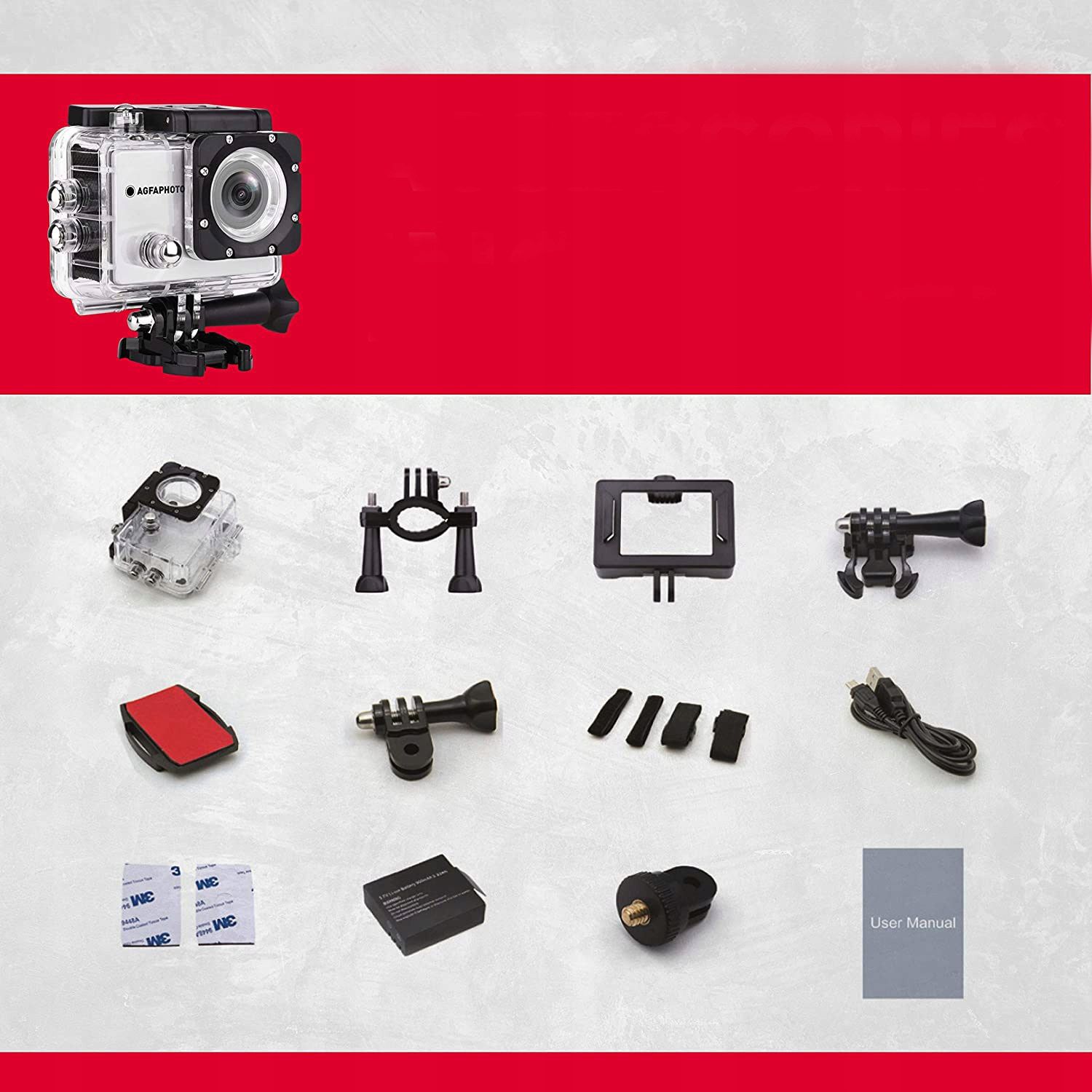 Kamerë sportive AgfaPhoto Realimove AC5000, HD 720p, WiFi, argjend