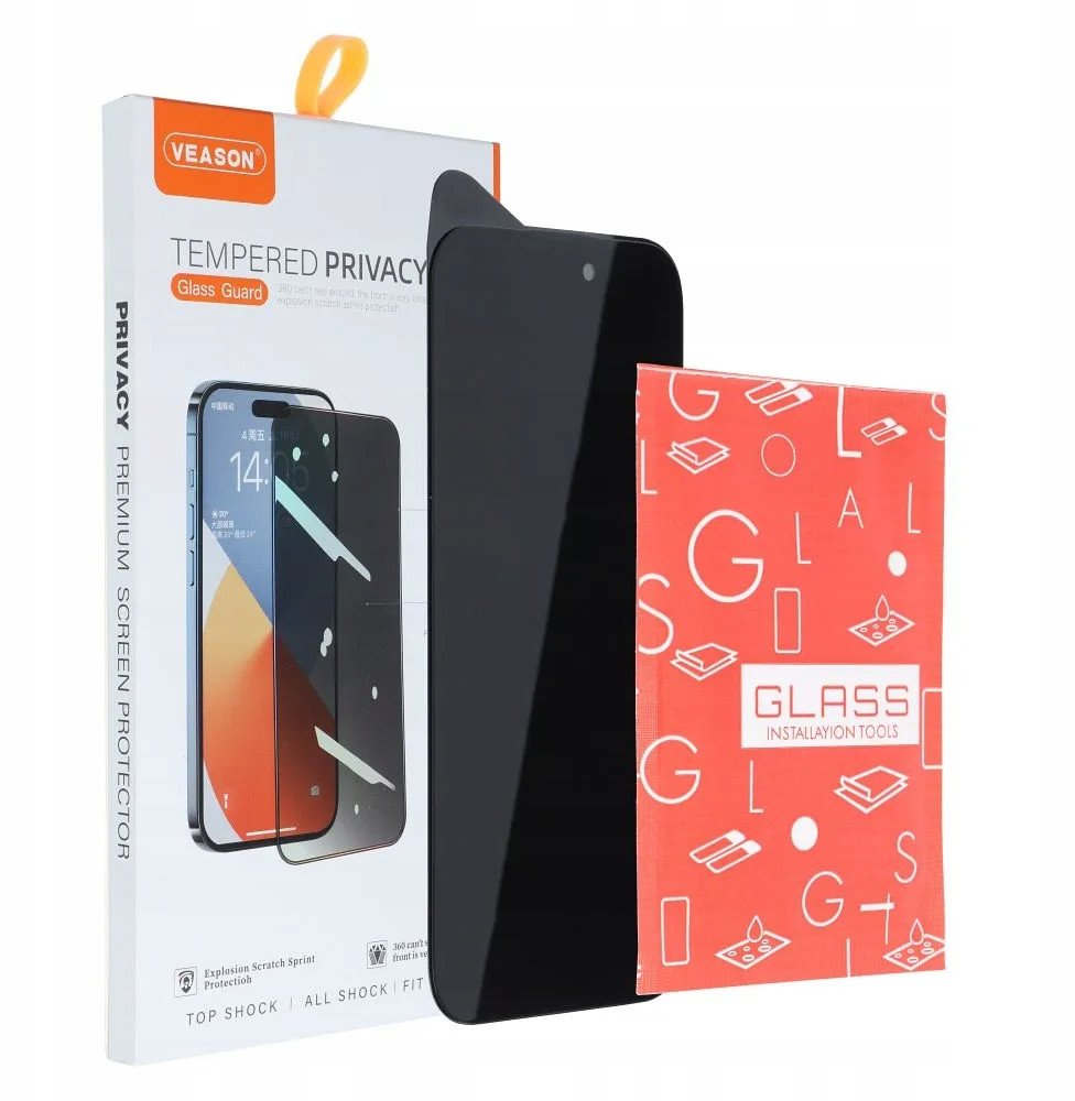 Xham mbrojtës Veason 6D Pro Privacy për iPhone XR 11, xham i fortë, filtër privatësie, i zi