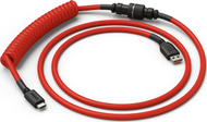 Kabllo USB Glorious GLO-CBL-COIL-RED, USB-A në USB-C, 1.36 m, e kuqe