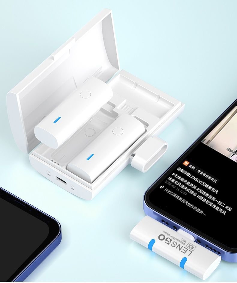 Mikrofon wireless LensGo 518, për iPhone dhe iPad, i zi