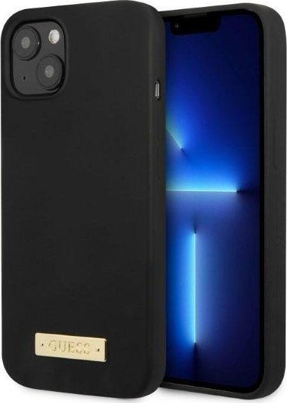 Mbulesë telefoni Guess GUHMP13SSPLK për iPhone 13 mini 5.4", silikon MagSafe, e zezë