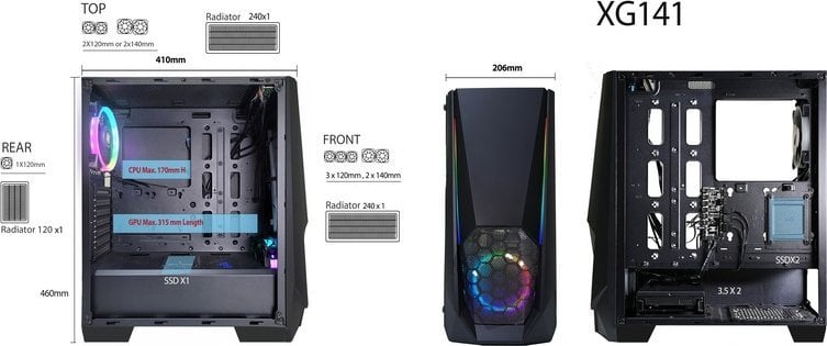 Kasë Xilence Xilent Blast X505.ARGB, Midi Tower