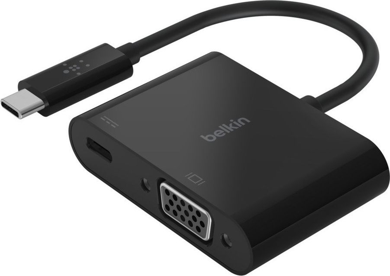 Adaptues USB C Belkin AVC001BTBK, VGA, Power Delivery 60W, i zi