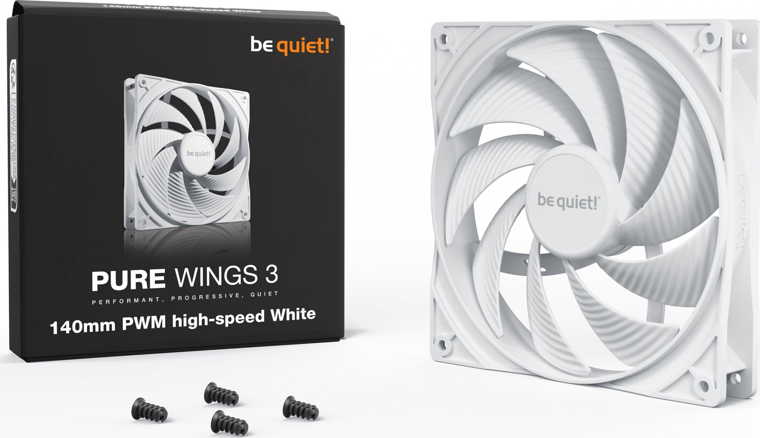 Ventilator PC be quiet! Pure Wings 3 140mm PWM, high speed, i bardhë
