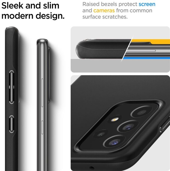 Spigen Thin Fit Заштитна маска за Samsung Galaxy A52 / A52 (5G), црна